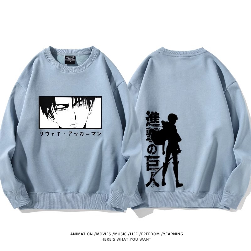 進擊的巨人 聯名衛衣2024秋冬新款親子情侶裝薄絨款連帽衛衣