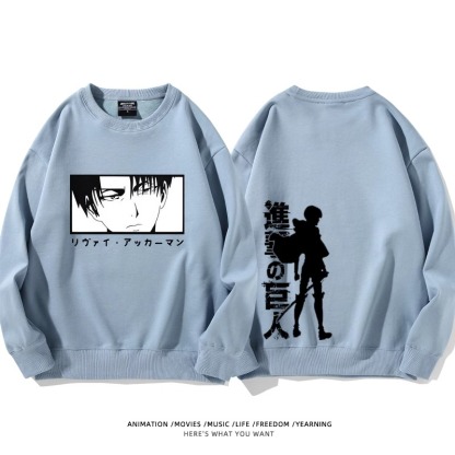 進擊的巨人 聯名衛衣2024秋冬新款親子情侶裝薄絨款連帽衛衣