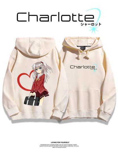 Charlotte聯名衛衣2024秋冬新款親子情侶裝薄絨款連帽衛衣