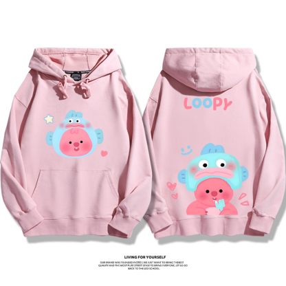 萌系loopy露比x三麗鷗聯名衛衣2023秋冬新款親子情侶裝薄絨款連帽衛衣
