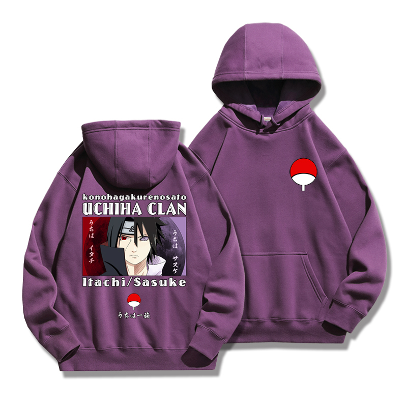 火影忍者聯名衛衣2024秋冬新款親子情侶裝薄絨款連帽衛衣