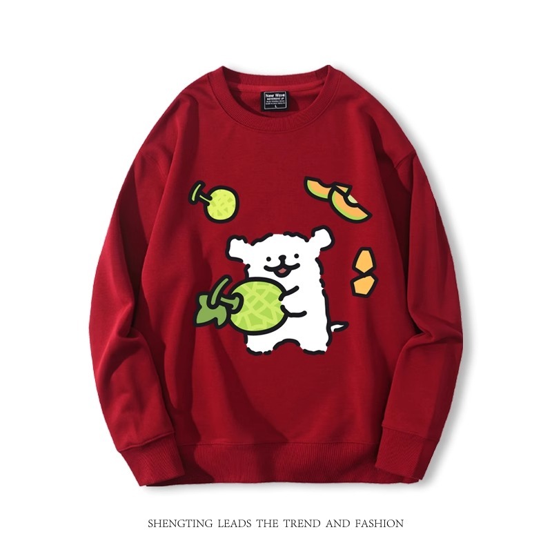 線條小狗 2024親子情侶裝 圓領長袖