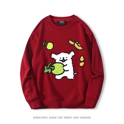 線條小狗 2024親子情侶裝 圓領長袖