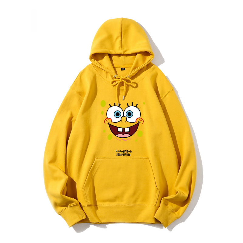 海綿寶寶 聯名衛衣2024秋冬新款親子情侶裝薄絨款連帽衛衣