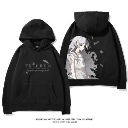 葬送的芙莉蓮 2024秋冬新款親子情侶裝薄絨款連帽衛衣