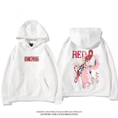 航海王紅髮歌姬烏塔 聯名衛衣2024秋冬新款親子情侶裝薄絨款連帽衛衣