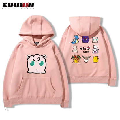 寶可夢聯名衛衣2024秋冬新款親子情侶裝薄絨款連帽衛衣