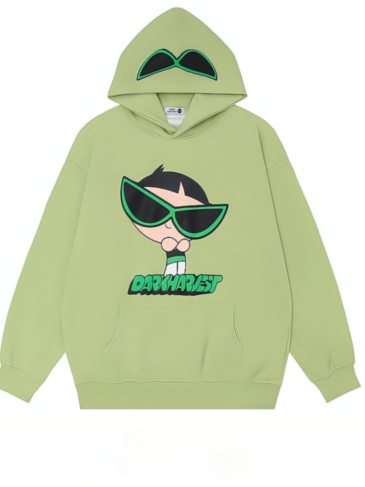 飛天小女警聯名衛衣2024秋冬新款親子情侶裝薄絨款連帽衛衣