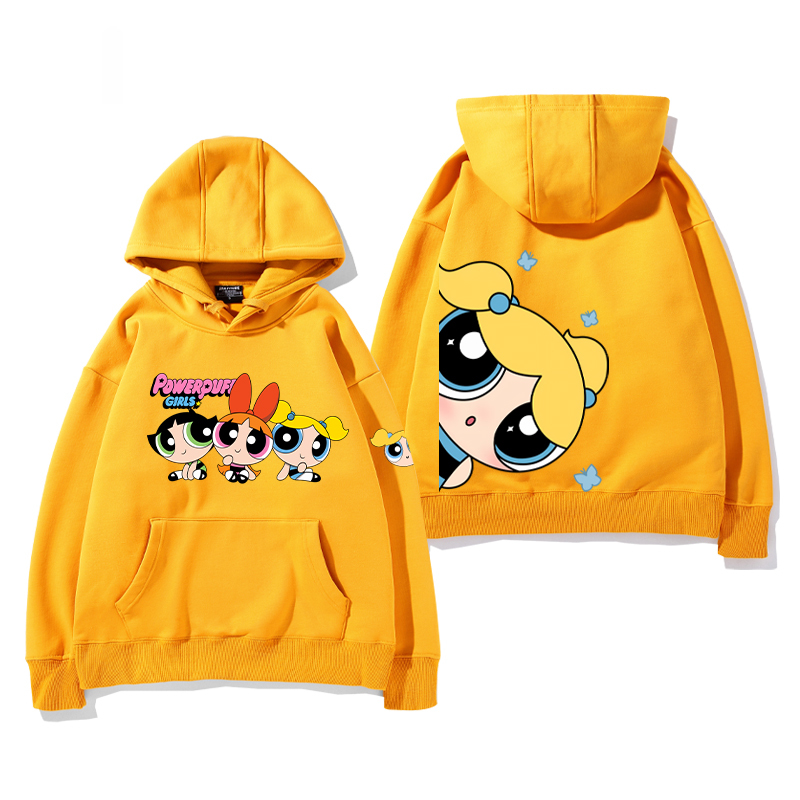 飛天小女警 2024秋冬新款親子情侶裝薄絨款連帽衛衣