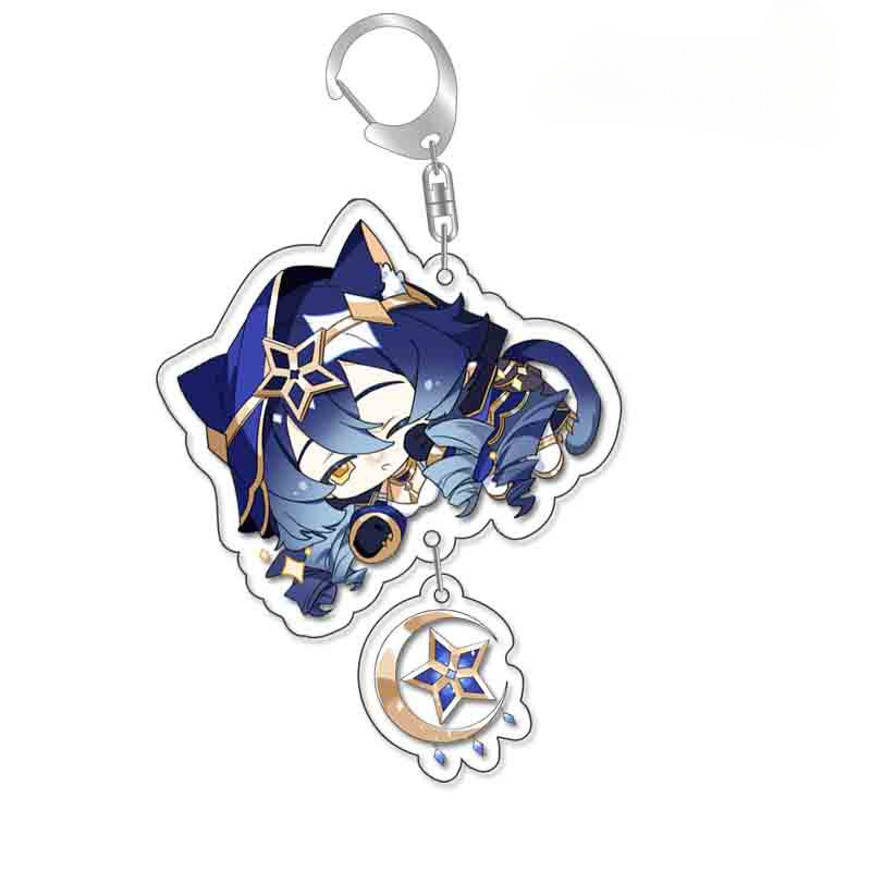 原神八重神子魈可莉刻晴亞克力萬葉熒七七鍾離亞力克鑰匙扣掛飾【單買三件起送】