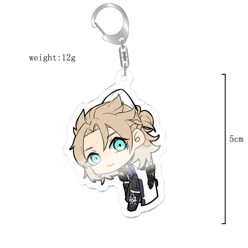 原神八重神子魈可莉刻晴亞克力萬葉熒七七鍾離亞力克鑰匙扣掛飾【單買三件起送】