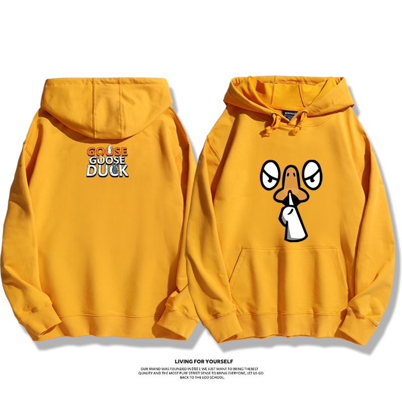 鵝鴨殺聯名衛衣2023秋冬新款親子情侶裝薄絨款連帽衛衣