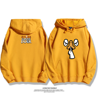 鵝鴨殺聯名衛衣2023秋冬新款親子情侶裝薄絨款連帽衛衣