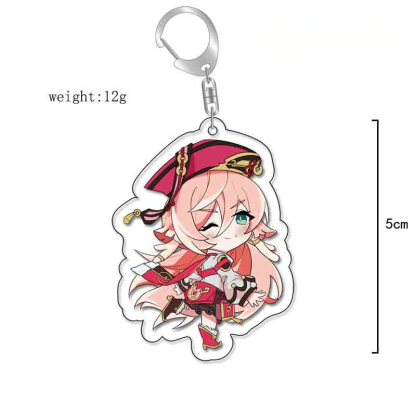 原神旅行者可莉安柏凱亞克力雙面鑰匙扣個性掛飾遊戲周邊薔薇魔女【單買三件起送】