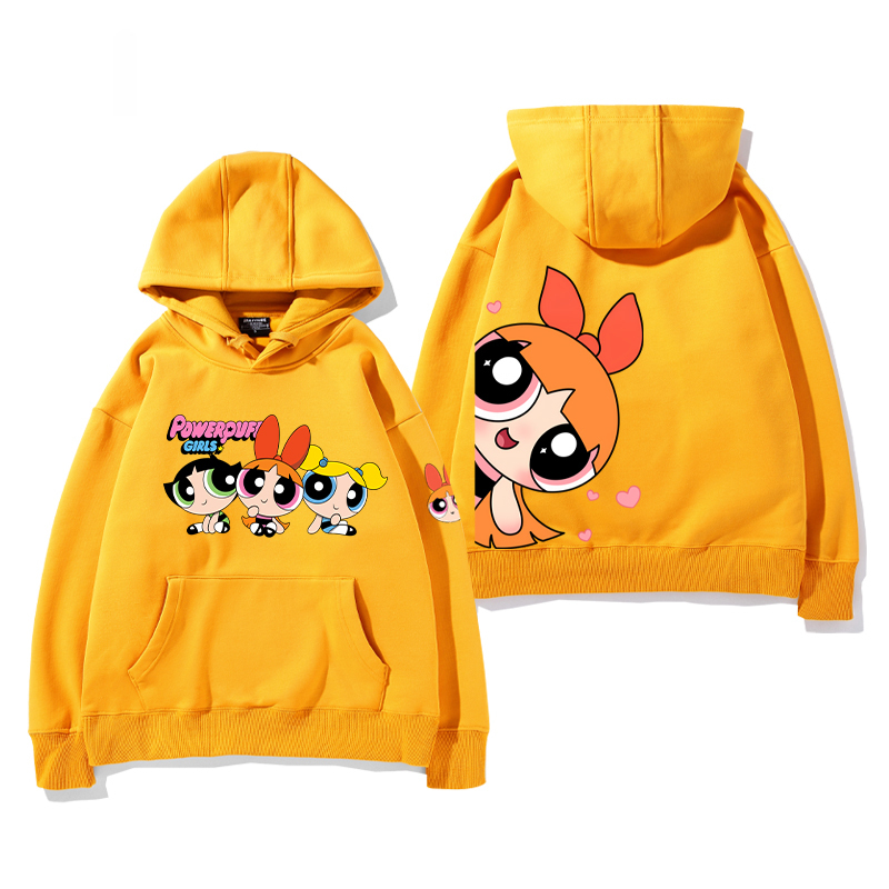 飛天小女警 2024秋冬新款親子情侶裝薄絨款連帽衛衣