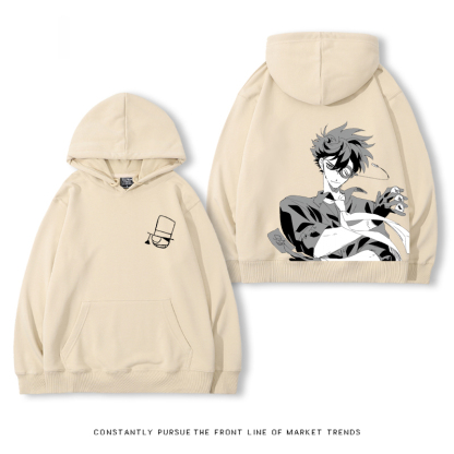 名偵探柯南聯名衛衣2024秋冬新款親子情侶裝薄絨款連帽衛衣