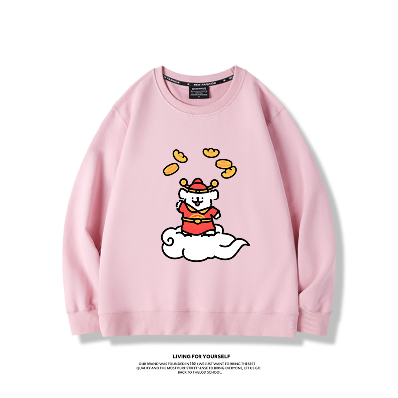 線條小狗2023親子情侶裝 圓領長袖