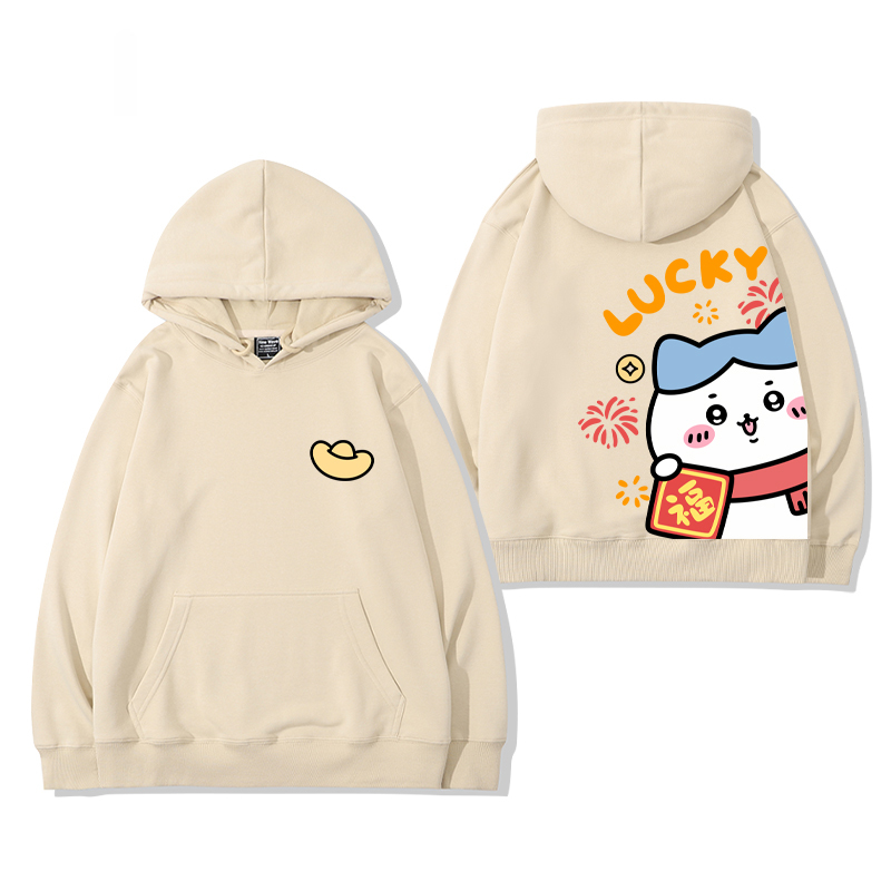 chiikawa 2024秋冬新款親子情侶裝薄絨款連帽衛衣