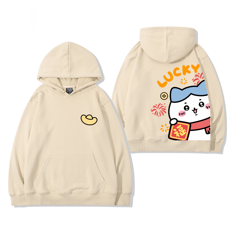 chiikawa 2024秋冬新款親子情侶裝薄絨款連帽衛衣