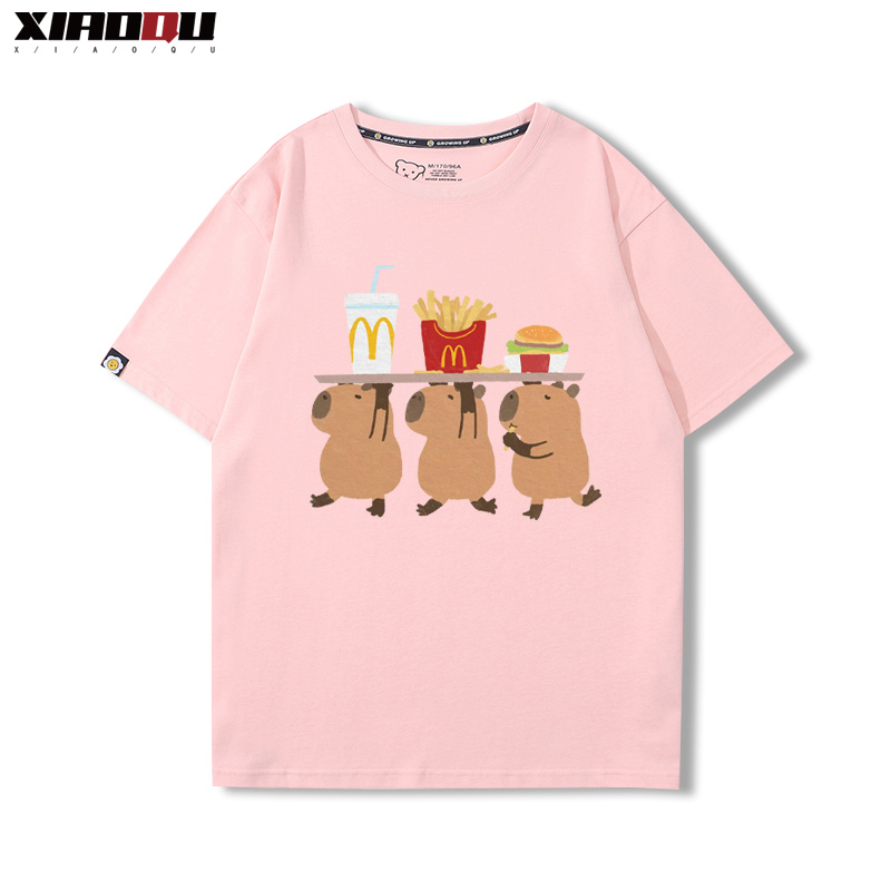 卡皮巴拉 2024親子情侶男女同款 純棉T恤