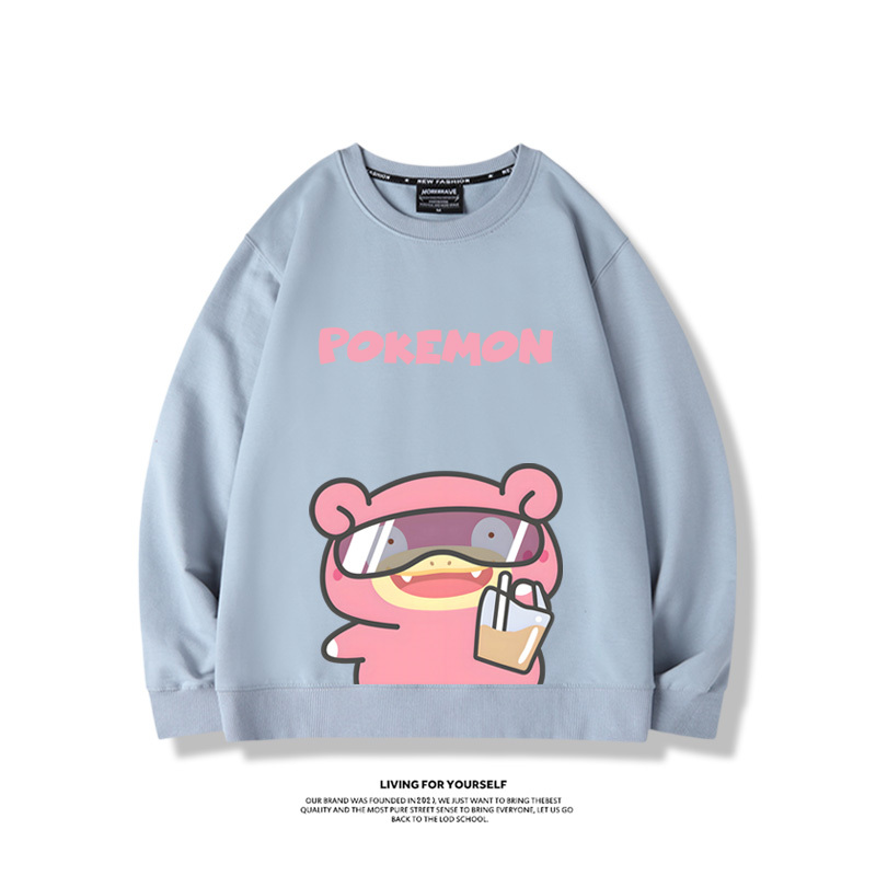 寶可夢喝奶茶2024親子情侶裝 圓領長袖