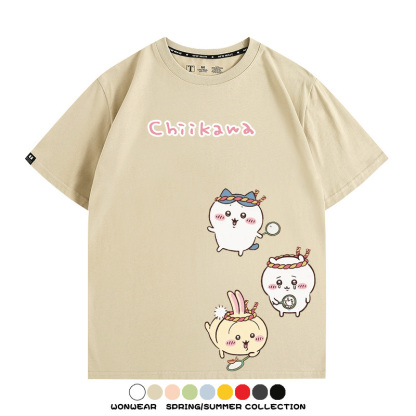 Chiikawa吉伊卡哇烏薩奇寶寶 親子情侶裝寬鬆短袖T