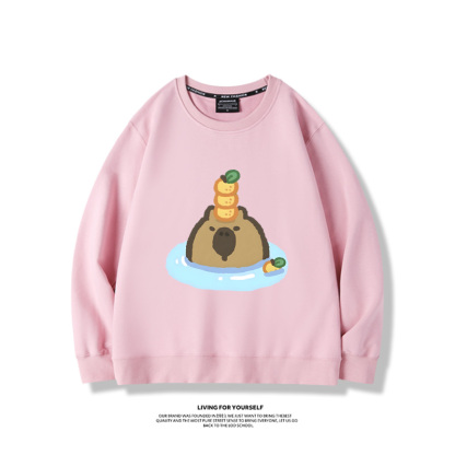 卡皮巴拉水豚2024親子情侶裝 圓領長袖