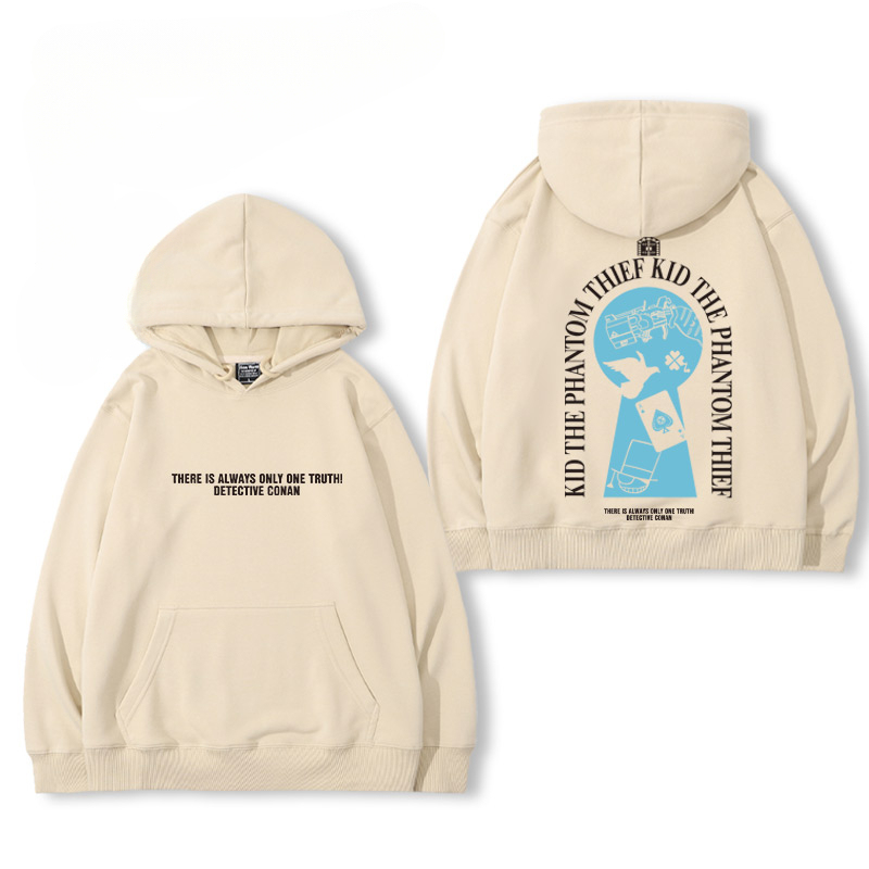 名偵探柯南 2024秋冬新款親子情侶裝薄絨款連帽衛衣