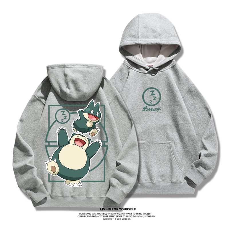 寶可夢聯名衛衣2024秋冬新款親子情侶裝薄絨款連帽衛衣