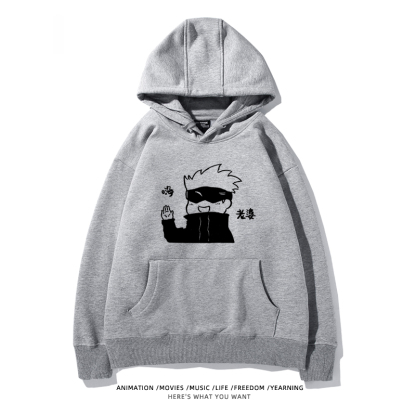 咒術迴戰聯名衛衣2024秋冬新款親子情侶裝薄絨款連帽衛衣