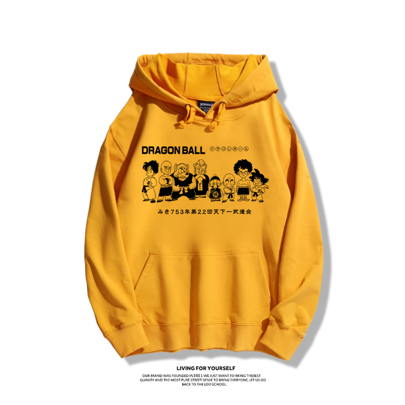七龍珠聯名衛衣2023秋冬新款親子情侶裝薄絨款連帽衛衣