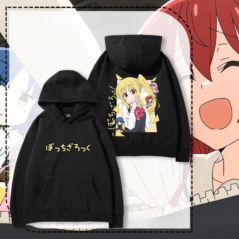 孤獨搖滾 聯名衛衣2024秋冬新款親子情侶裝薄絨款連帽衛衣