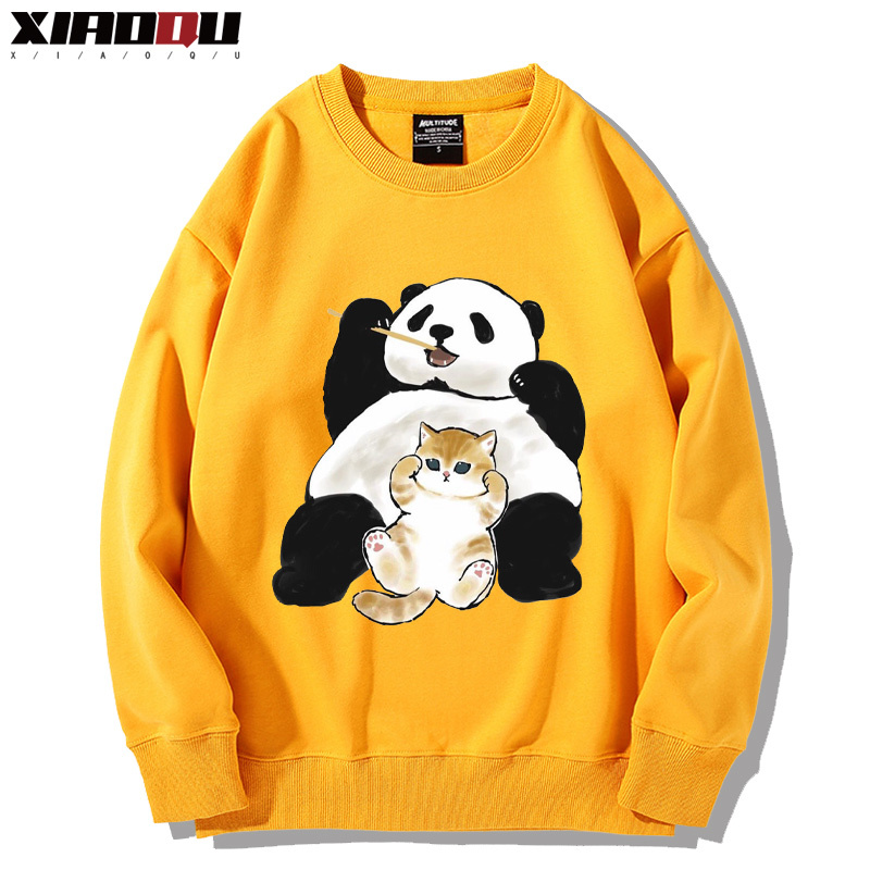可愛貓咪熊貓 2024親子情侶裝 圓領長袖