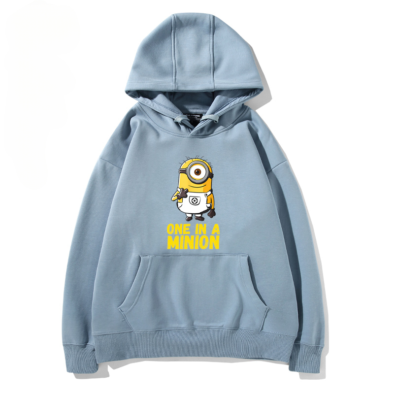 小黃人 聯名衛衣2024秋冬新款親子情侶裝薄絨款連帽衛衣