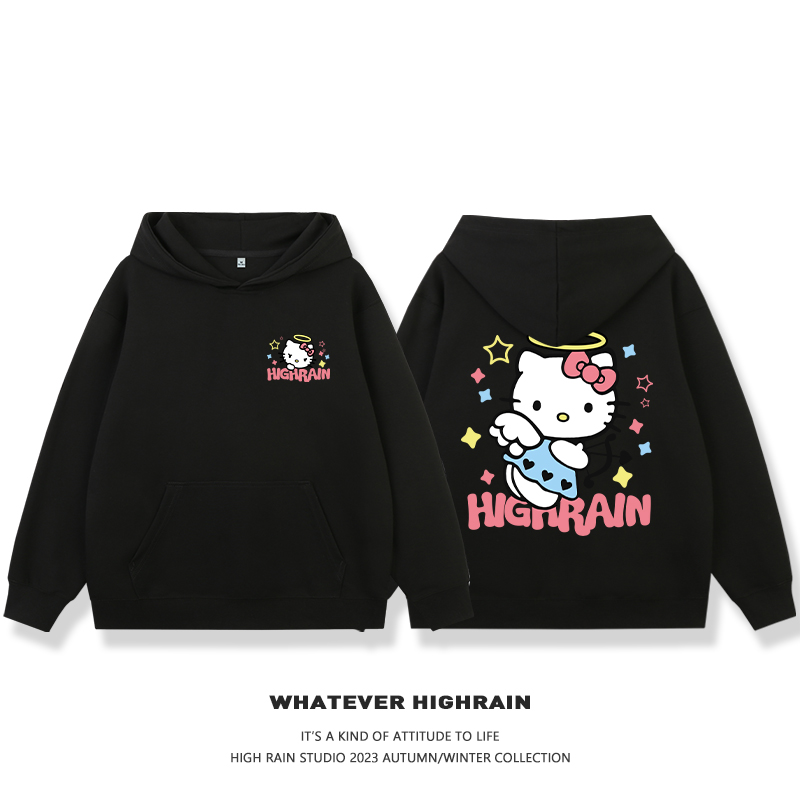 HelloKitty新款 寬鬆百搭 秋冬款 寬鬆連帽衛衣