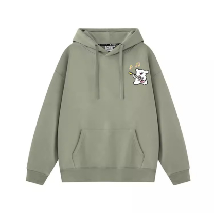 線條小狗音樂會聯名衛衣2024秋冬新款親子情侶裝薄絨款連帽衛衣