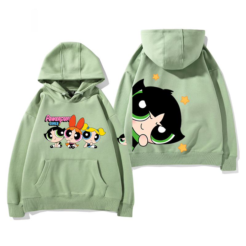 飛天小女警 2024秋冬新款親子情侶裝薄絨款連帽衛衣