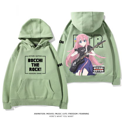 孤獨搖滾 聯名衛衣2024秋冬新款親子情侶裝薄絨款連帽衛衣