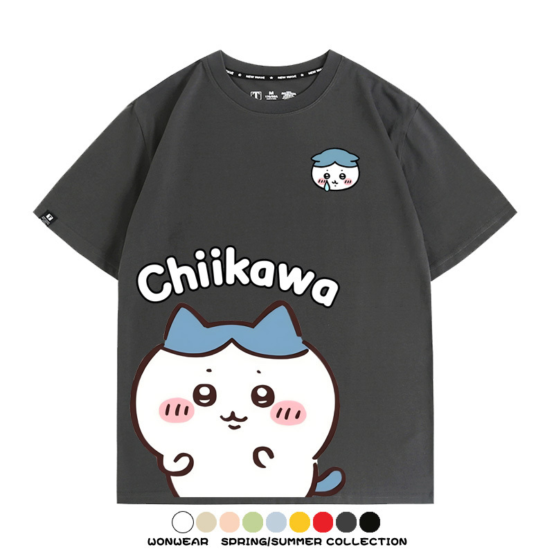 Chiikawa日系萌系吉伊卡哇可愛小八烏薩奇聯名短袖夏男T恤衫