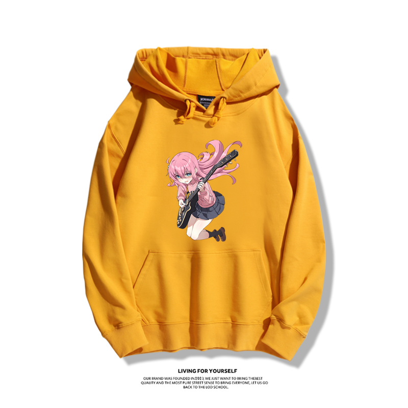 孤獨搖滾聯名衛衣2023秋冬新款親子情侶裝薄絨款連帽衛衣