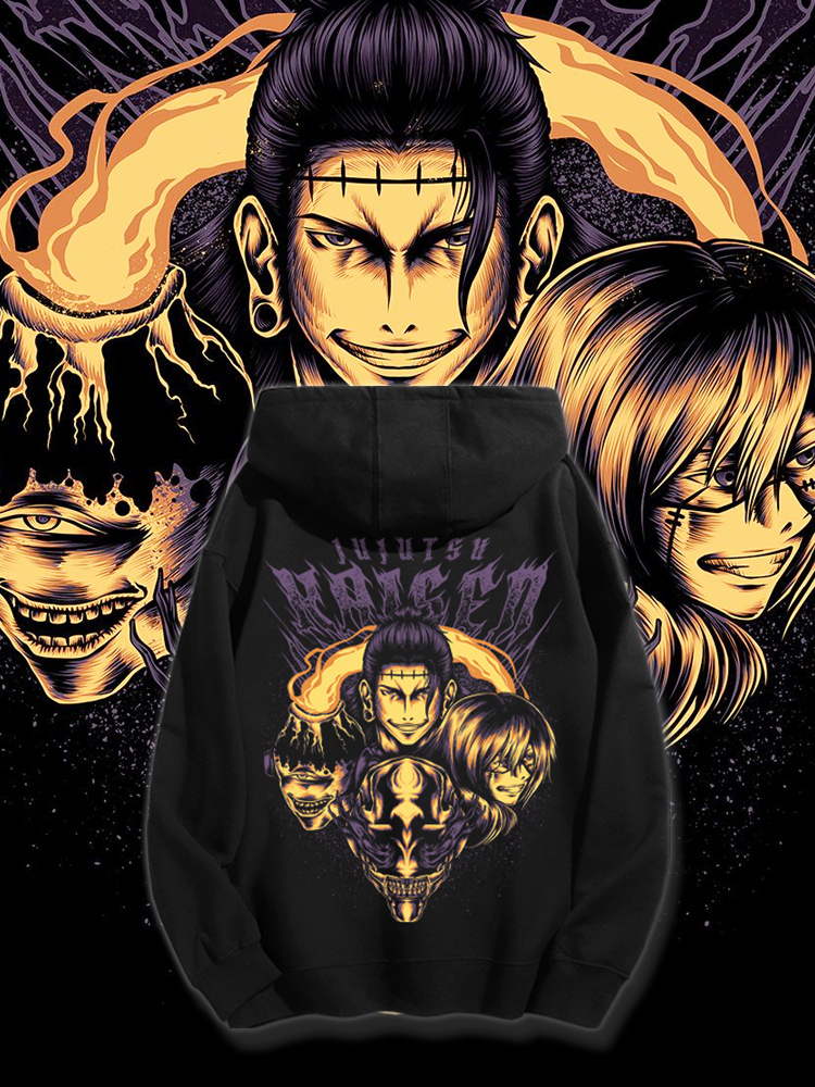 咒術迴戰聯名衛衣2023秋冬新款親子情侶裝薄絨款連帽衛衣