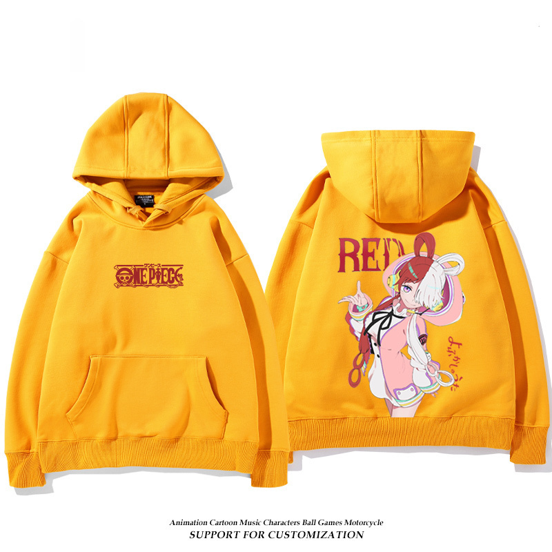 航海王紅髮歌姬烏塔 聯名衛衣2024秋冬新款親子情侶裝薄絨款連帽衛衣