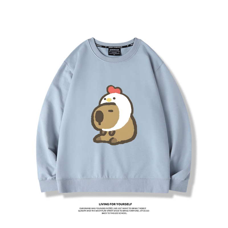 卡皮巴拉水豚2024親子情侶裝 圓領長袖