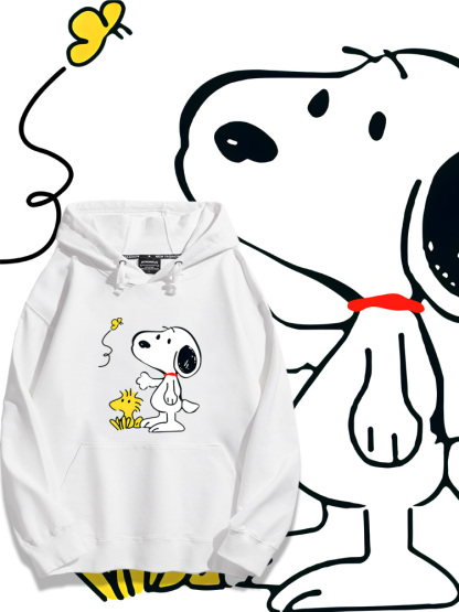 史努比聯名衛衣2023秋冬新款親子情侶裝薄絨款連帽衛衣