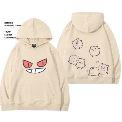 寶可夢 聯名衛衣2024秋冬新款親子情侶裝薄絨款連帽衛衣
