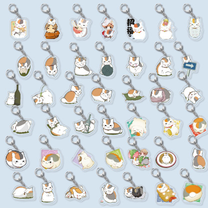 夏目友人帳夏目貴志貓咪老師/斑夏目玲子周邊擺件立牌鑰匙扣掛飾【單買三件起送】