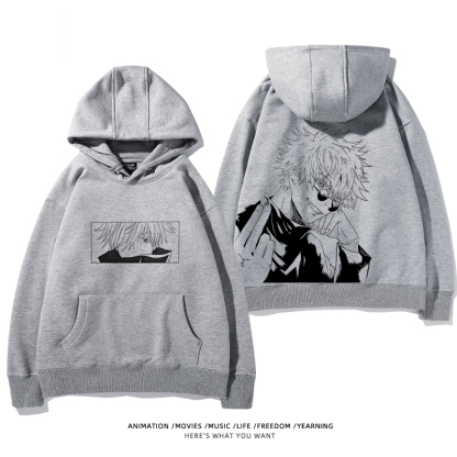 咒術迴戰聯名衛衣2024秋冬新款親子情侶裝薄絨款連帽衛衣