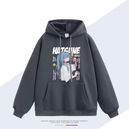 初音未來 聯名衛衣2025秋冬新款 親子情侶裝連帽衛衣