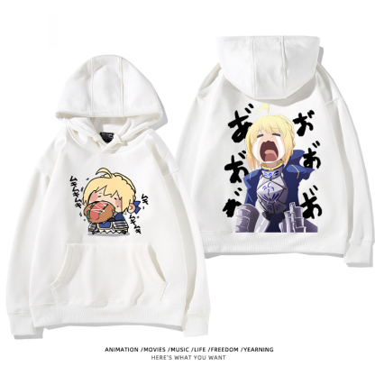 fate 2024秋冬新款親子情侶裝薄絨款連帽衛衣