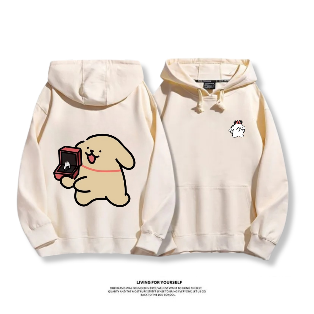 線條小狗 2025秋冬新款 親子情侶男女連帽衛衣
